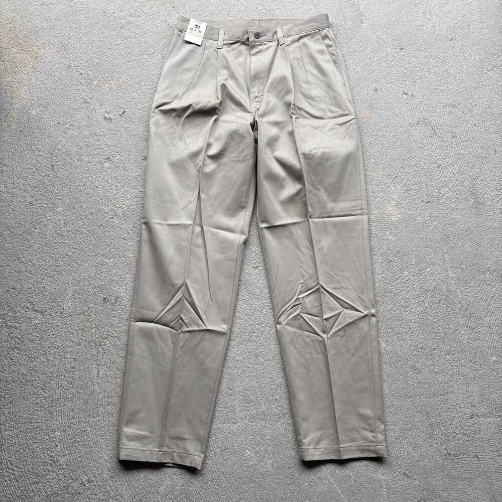 Vintage 90s Lee Men’s Double-Pleat Relaxed Fit Deadstock Cotton Khakis 32x32 NWT